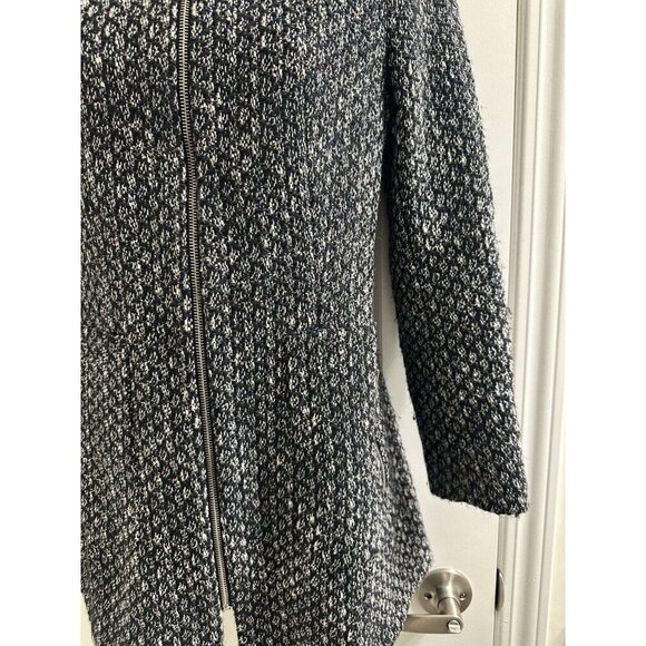 ZARA Tweed Jacket Blazer Full Zip Lined Womens Size Small Black White Office‎ - Picture 4 of 13